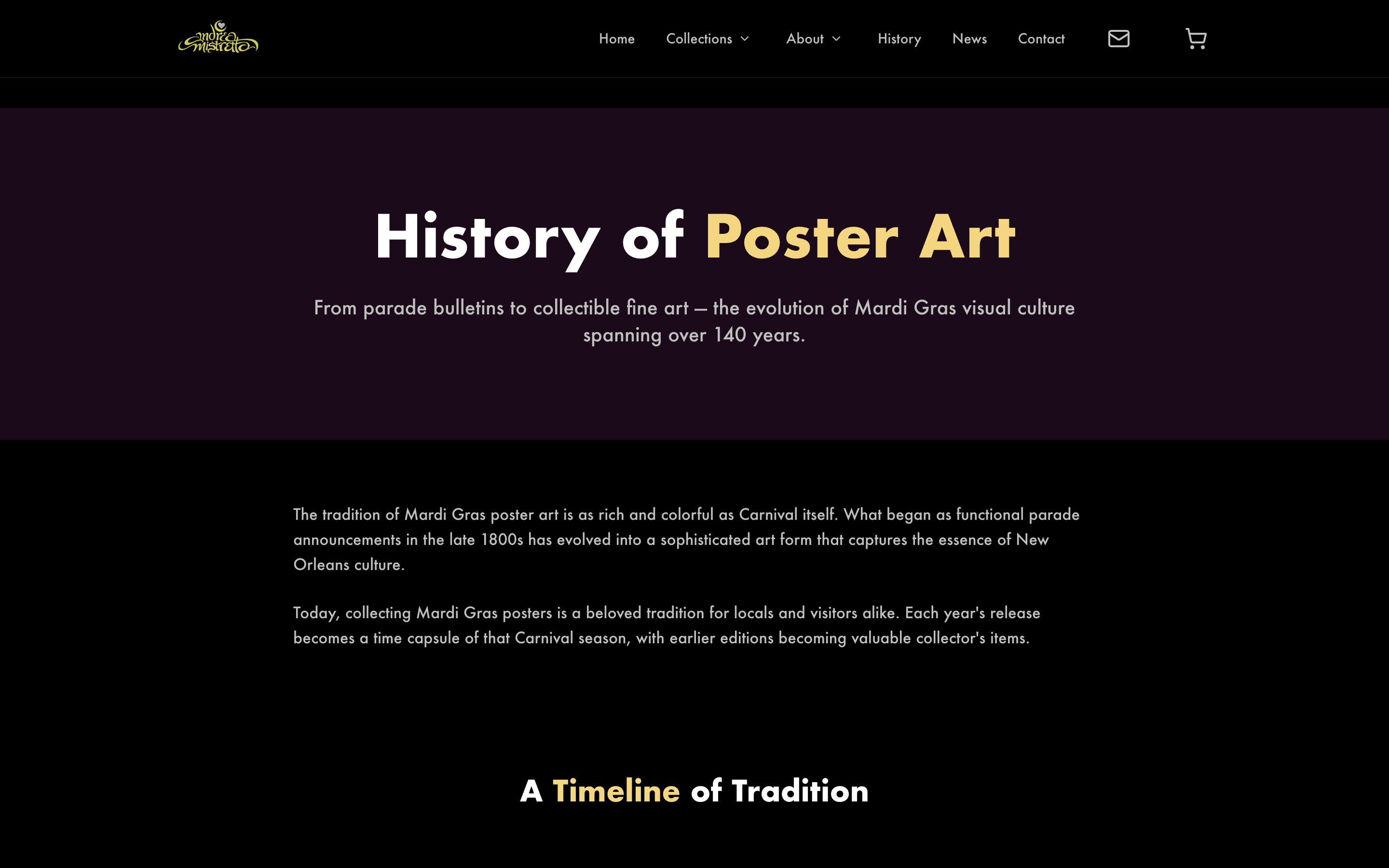 History of Mardi Gras poster art timeline