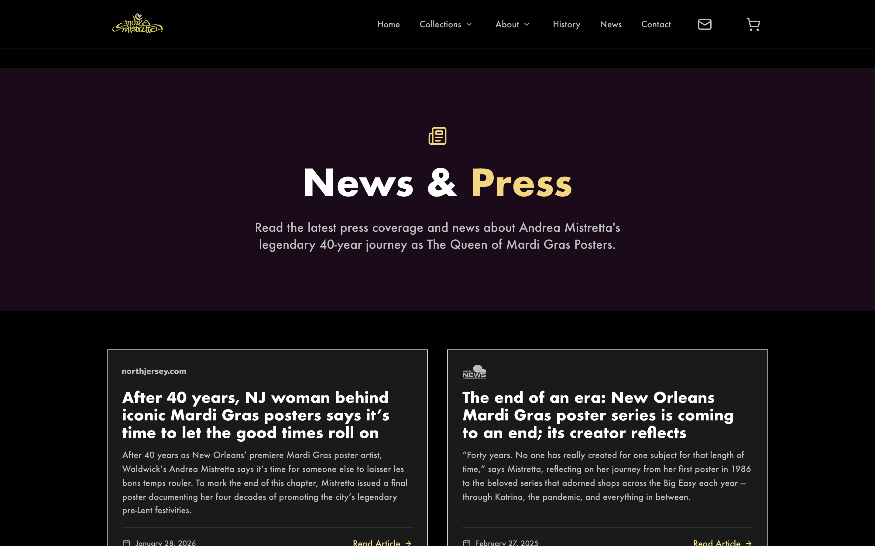 News and press coverage page