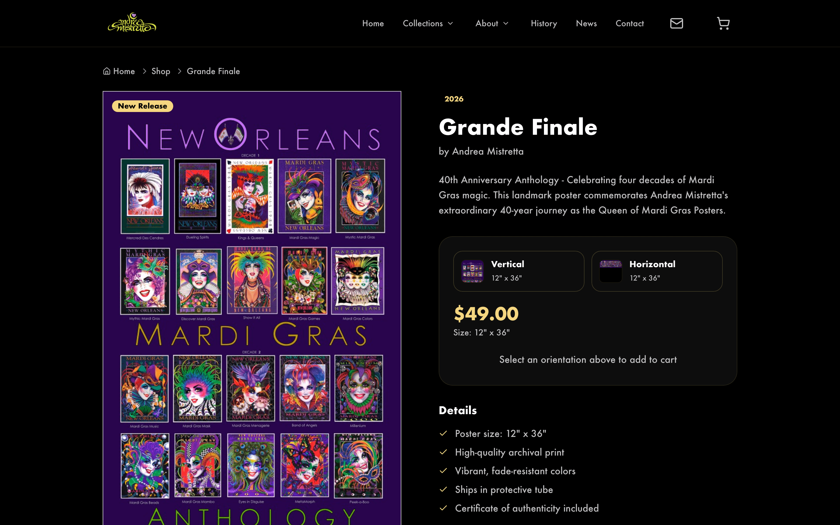 Individual poster product page