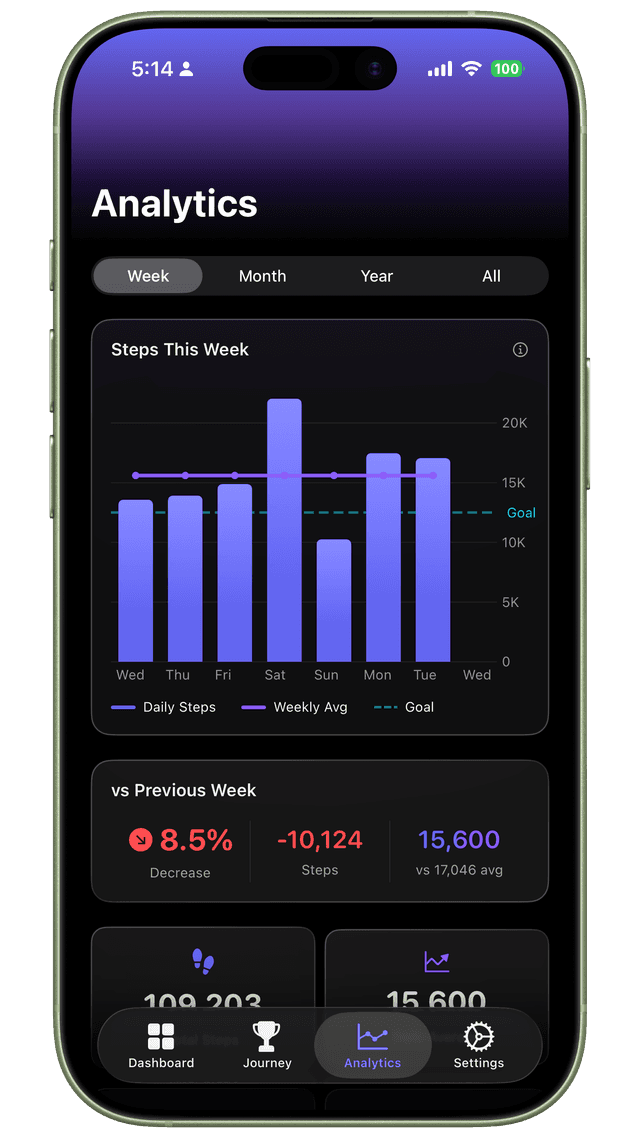 MySteps analytics and insights